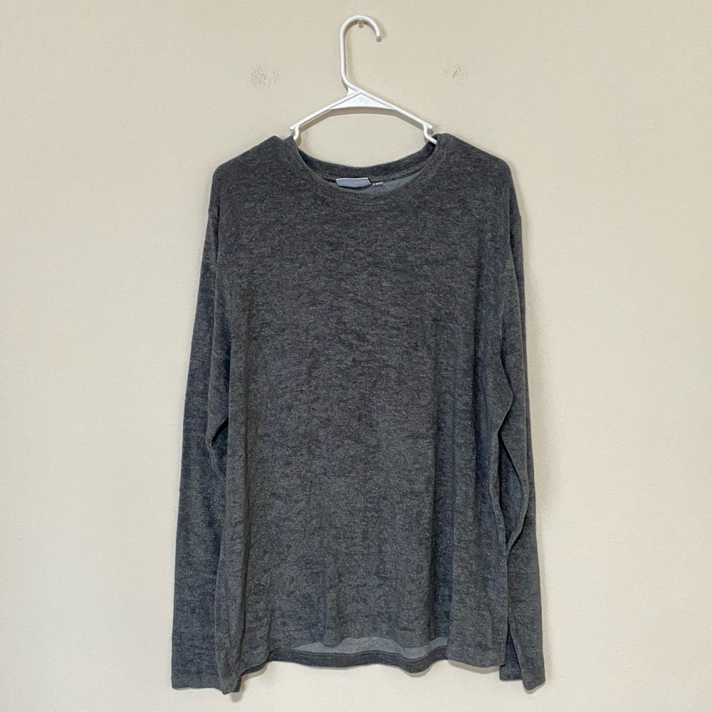 ASOS Weekday Men’s Gray Towel Texture Long Sleeve Top Size XL
